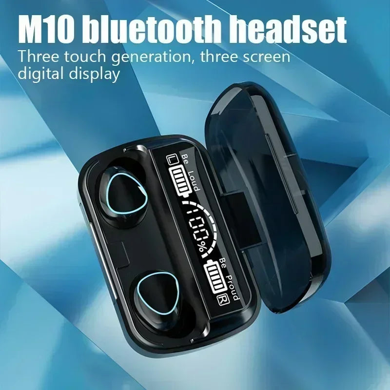 Bluetooth headset M10 hands-free LED Dispay headset Bluetooth HiFi stereo music wireless earplug waterproof game headset