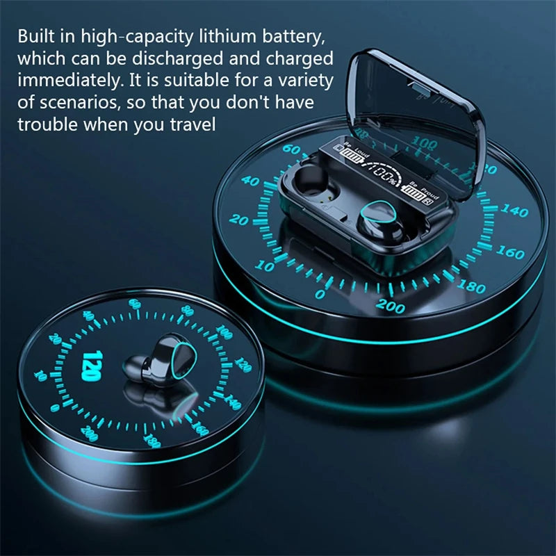 Original Wireless Bluetooth Headset Bluetooth Headphones with Mic Earbuds Charger Box LED Display Fone M10 Earphones